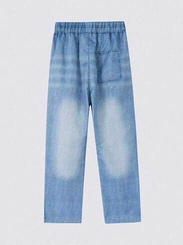 1 Piece Boys' Loose Fashion Jeans: Light Blue Washed Straight-Leg Casual in Saudi Arabia