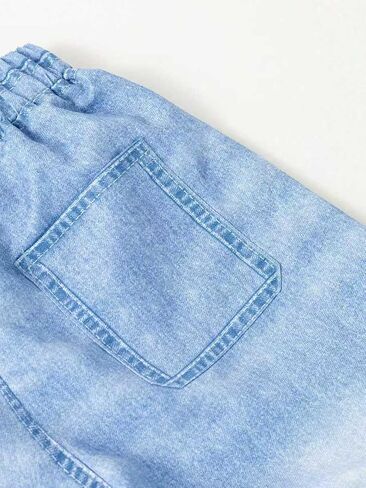 1 Piece Boys' Loose Fashion Jeans: Light Blue Washed Straight-Leg Casual in Saudi Arabia
