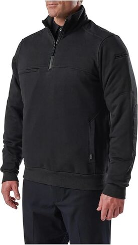 5.11 Tactical Men's Job Shirt 1/4 Zip 2.0 – Water-Resistant Fleece, 100% Cotton, Style 72534ABR, Black, XX-Large Tall in Saudi Arabia