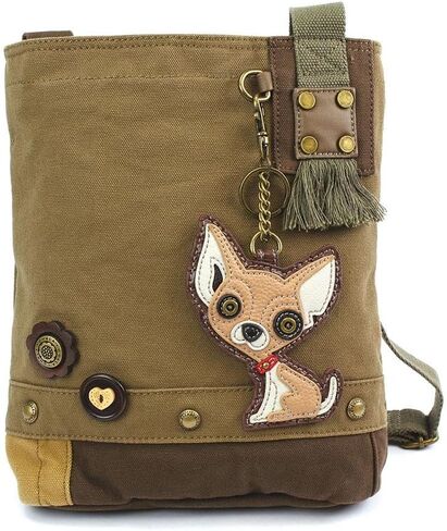 حقيبة يد Chala Canvas Cross-body Messenger مع مفتاح فوب/محفظة للعملات المعدنية - (Sand- Chihuahua) in Saudi Arabia