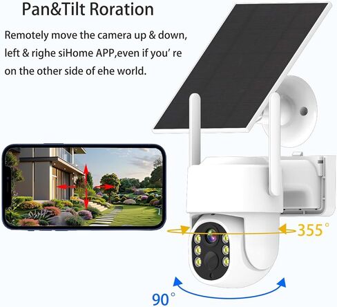 4MP Solar Security Camera, Outdoor Security Camera, 1 Camera kit Without Subscription, Outdoor Bird Camera, 360° pan and tilt, Automatic Tracking, Color Night Vision, 2.4G WiFi in Saudi Arabia