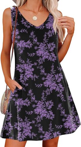 ANRABESS Womens Summer Casual V Neck Sleeveless Mini Dress 2026 Beach Cover Up Sundress Trendy Cute Vacation Clothes in Saudi Arabia