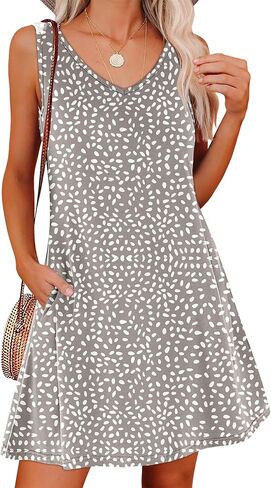 ANRABESS Womens Summer Casual V Neck Sleeveless Mini Dress 2026 Beach Cover Up Sundress Trendy Cute Vacation Clothes in Saudi Arabia