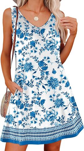 ANRABESS Womens Summer Casual V Neck Sleeveless Mini Dress 2026 Beach Cover Up Sundress Trendy Cute Vacation Clothes in Saudi Arabia