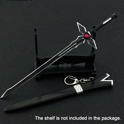 FAYAIALO 8.7 inches SAO Kirito Elucidator Dark Repulsor Sword Mini Metal Katana Samurai Sword Model Keychains Collection Gift in Saudi Arabia