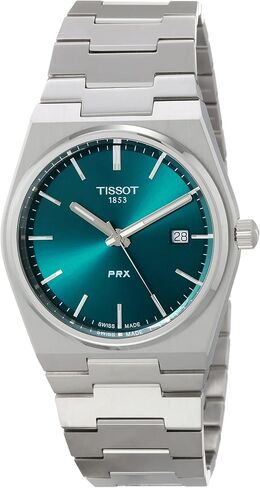 Tissot Mens Tissot PRX 316L Stainless Steel case Quartz Watch, Grey, Stainless Steel, 12 (T1374101109100) in Saudi Arabia