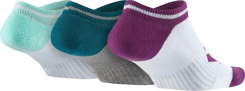 Nike Womens Sportswear Striped No Show 3-Pair Socks Multicolor 3 MD (Women's Shoe 6-10) in Saudi Arabia