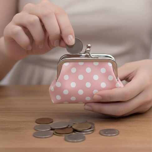 Small Floral Coin Purse Clasp Design-Floral Mini Wallet Change Pouch with Kiss Lock Frame for Women Keys Cards Cash Holder in Saudi Arabia