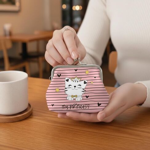 Small Floral Coin Purse Clasp Design-Floral Mini Wallet Change Pouch with Kiss Lock Frame for Women Keys Cards Cash Holder in Saudi Arabia