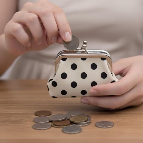 Small Floral Coin Purse Clasp Design-Floral Mini Wallet Change Pouch with Kiss Lock Frame for Women Keys Cards Cash Holder in Saudi Arabia