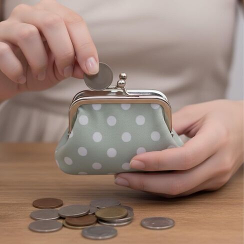 Small Floral Coin Purse Clasp Design-Floral Mini Wallet Change Pouch with Kiss Lock Frame for Women Keys Cards Cash Holder in Saudi Arabia