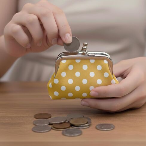 Small Floral Coin Purse Clasp Design-Floral Mini Wallet Change Pouch with Kiss Lock Frame for Women Keys Cards Cash Holder in Saudi Arabia