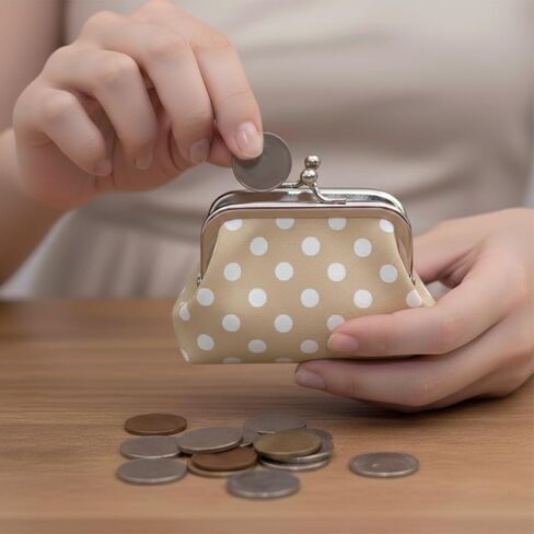 Small Floral Coin Purse Clasp Design-Floral Mini Wallet Change Pouch with Kiss Lock Frame for Women Keys Cards Cash Holder in Saudi Arabia