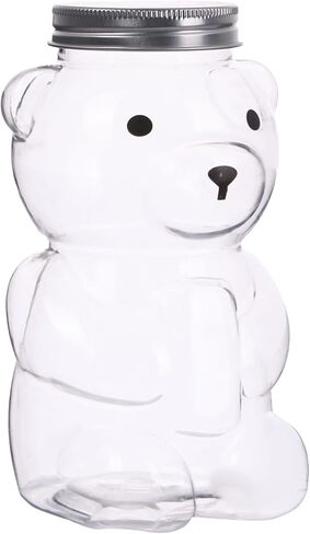 Lassos Boutique Set of 12 Bear-Shaped Plastic Jar Empty Bear Bottle Large Capacity Candy Milk Tea Drinks Container for Making Candy Gifts DIY Decoration Favors (17 oz) in Saudi Arabia