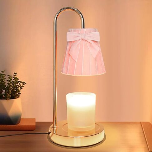 مصباح شمعة وردي أكثر دفئًا مع مؤقت خافت لطيف على شكل فيونكة مصباح طاولة ديكور حديث بجانب السرير ضوء عيد الحب هدية عيد ميلاد فكرة للنساء بيت الأم الاحترار ديكور غرفة نوم المنزل الجديد in Kuwait