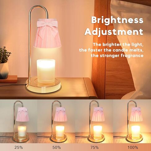 مصباح شمعة وردي أكثر دفئًا مع مؤقت خافت لطيف على شكل فيونكة مصباح طاولة ديكور حديث بجانب السرير ضوء عيد الحب هدية عيد ميلاد فكرة للنساء بيت الأم الاحترار ديكور غرفة نوم المنزل الجديد in Kuwait