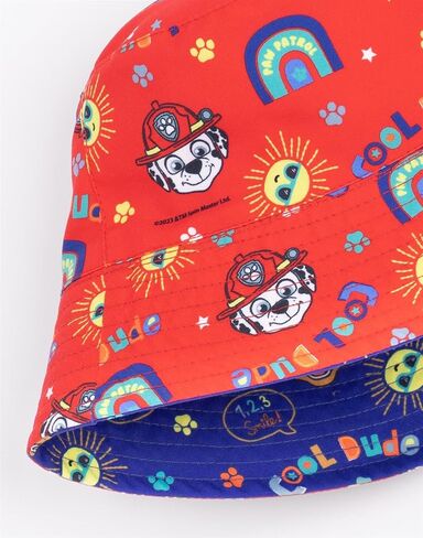 Paw Patrol Reversible Bucket Hat Boys | Kids Toddlers Chase Blue and Marshall Red Characters Sun Cap | Movies TV Series in Saudi Arabia