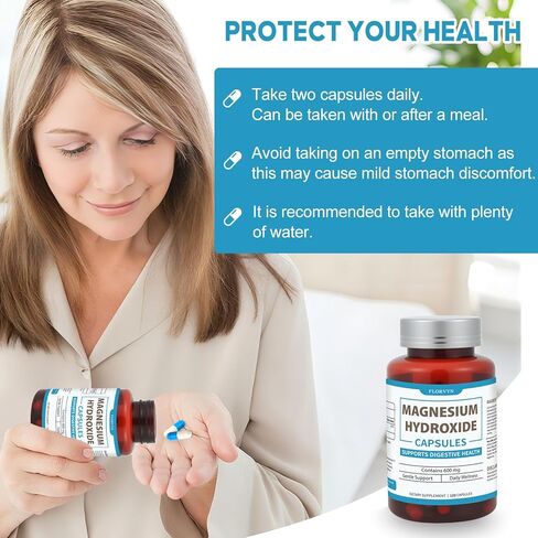 Magnesium Hydroxide Capsules, Gentle Osmotic Digestive Regularity Support, Helps Maintain Comfortable Bowel Routine, Daily GI Balance for Adults - 120 Capsules in Saudi Arabia