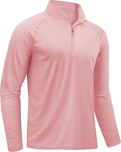 TACVASEN Men's Long Sleeve Athletic Shirts 1/4 Pullover Zip Sun Protection Rash Guard UPF 50+ Outdoor Running T-Shirts in Kuwait