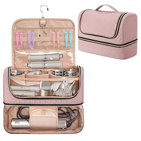 حقيبة تخزين كبيرة من Yarwo متوافقة مع تصميم Shark FlexStyle (HD 430/440)، صندوق حقيبة سفر مزدوج الطبقات لملحقات Shark Flexstyle/Dyson Airwrap ومصفف الشعر، أسود (حقيبة فقط) in Kuwait