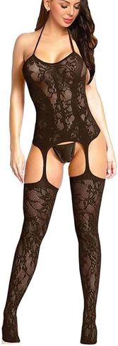 Sexy Lingerie For Women Naughty Sparkle Fishnet Erotic Lingerie Set Mesh And Lace Rave Bodysuits Outfit in Saudi Arabia