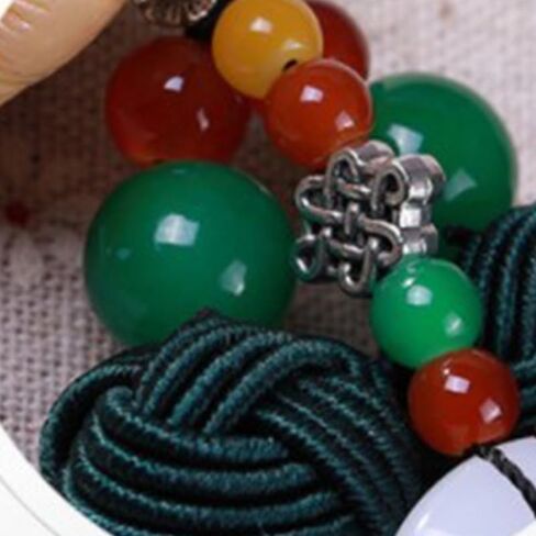 Garneck Car Rear View Mirror Charm Hanging Beads Lotus Pendant Chinese Knot Tassel Car Interior Decoration Home Ornament in Saudi Arabia