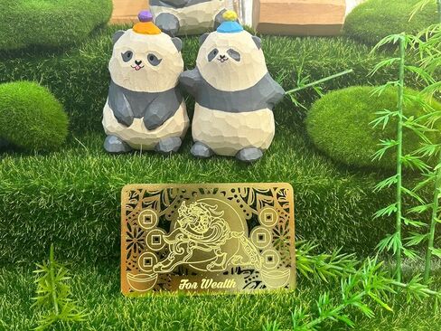 DMtse Feng Shui Pi Yao/Pixiu البطاقة الذهبية الثروة Porsperity النجاح التوازن السلام تميمة حظا سعيدا البطاقة الذهبية النجاح السلام in Saudi Arabia