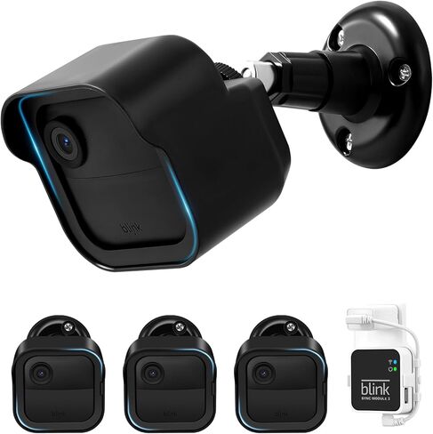 Blink Outdoor Camera Mount 2 Pack, Compatible with Blink Outdoor (4th & 3rd Gen)/Ring Stick Up/Eufy/Wyze/Alro Security Camera Holder, 360 Degree Adjustable Bracket, Black in Saudi Arabia