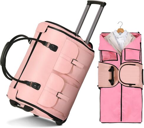 Garment Bags for Travel, 3-in-1 Convertible Duffle Bag with Wheels, Modern Carry-on Travel Bag for Suits, Foldable Rolling Suit Bag for Women Men in Saudi Arabia