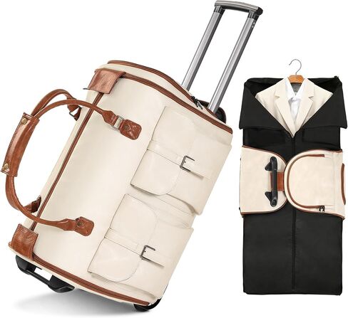 Garment Bags for Travel, 3-in-1 Convertible Duffle Bag with Wheels, Modern Carry-on Travel Bag for Suits, Foldable Rolling Suit Bag for Women Men in Kuwait
