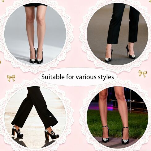 2 PCS Rhinestone Shoe Clips Silver Crystal Shoe Decor Wedding Shoe Charms Detachable Crystal Shoe Clips Buckle Shoe Jewelry High Heels Accessories for Women Shoe Pins for Wedding Party in Saudi Arabia