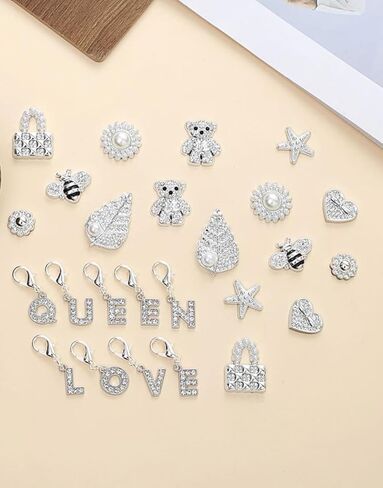 Silver Shoe Charms for Sneakers,Bling Shoe Lace Jewelry for Girls,Junk Socks Charms Kit in Saudi Arabia
