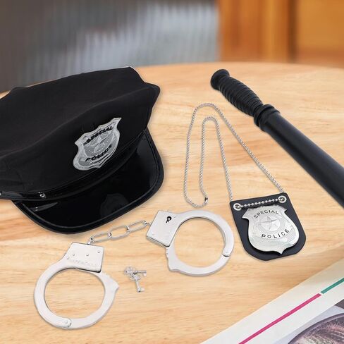 Police Costume Accessories Hat Policeman Badge Cop Handcuffs Swat Police Officer Theme Party Halloween Cosplay in Saudi Arabia