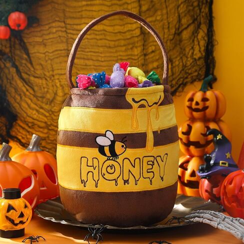 SATINIOR Halloween Candy Bucket Honey Bee Pot Dinosaur Egg Trick or Treat Bag Halloween Costume Accessories Candy Bag Gift in Saudi Arabia