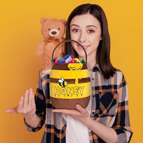 SATINIOR Halloween Candy Bucket Honey Bee Pot Dinosaur Egg Trick or Treat Bag Halloween Costume Accessories Candy Bag Gift in Saudi Arabia
