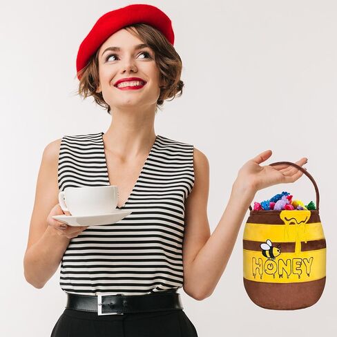 SATINIOR Halloween Candy Bucket Honey Bee Pot Dinosaur Egg Trick or Treat Bag Halloween Costume Accessories Candy Bag Gift in Saudi Arabia