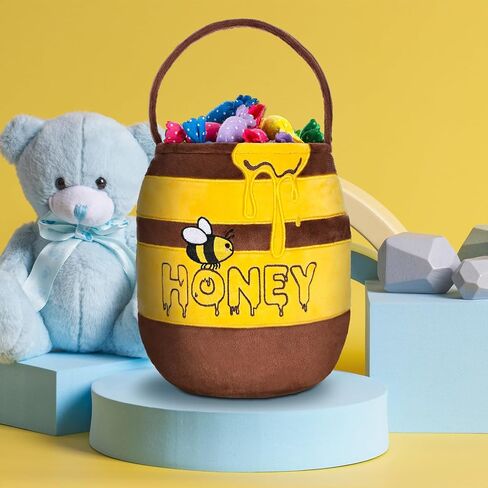 SATINIOR Halloween Candy Bucket Honey Bee Pot Dinosaur Egg Trick or Treat Bag Halloween Costume Accessories Candy Bag Gift in Saudi Arabia