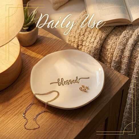 InnoBeta Blessed Gifts for Women, Blessed Jewelry Dish 4.75" - Decorative Trinket Dish for Rings Earrings Keys - Birthday, Mother's Day in Saudi Arabia