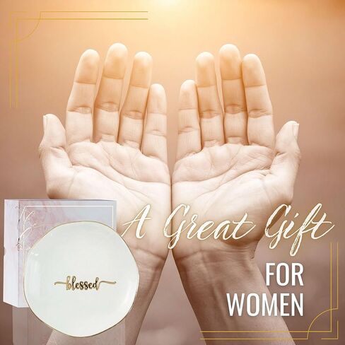InnoBeta Blessed Gifts for Women, Blessed Jewelry Dish 4.75" - Decorative Trinket Dish for Rings Earrings Keys - Birthday, Mother's Day in Saudi Arabia