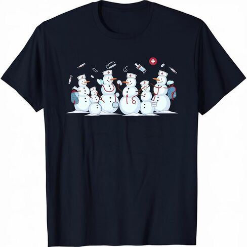 Xmas Snowflake Snowman Nurse Christmas Nursing Tee in Saudi Arabia