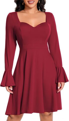 فستان نادي Bodycon بأكمام طويلة مكشكش لعيد الحب للسيدات in Saudi Arabia