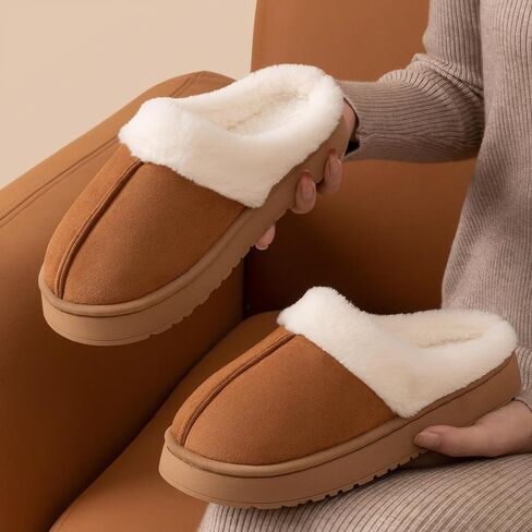 Unisex Fuzzy Open Toe House Slippers Cozy Plush Indoor Slides Soft Faux Fur Lining and Anti-Slip Sole for Home Bedroom in Saudi Arabia