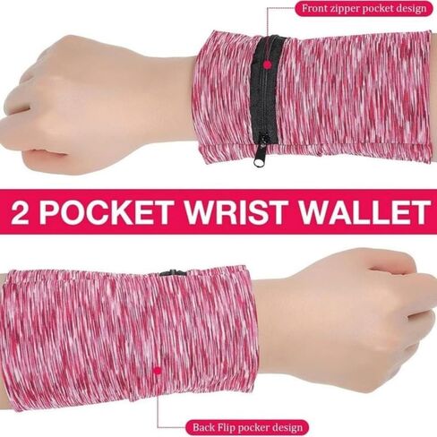 Secure Wrist Wallet - Zippered Pouch & Mini Coin Purse - Ideal for Sports, Outdoor Running & Fitness Enthusiasts, Wrist Wallets for Women in Saudi Arabia