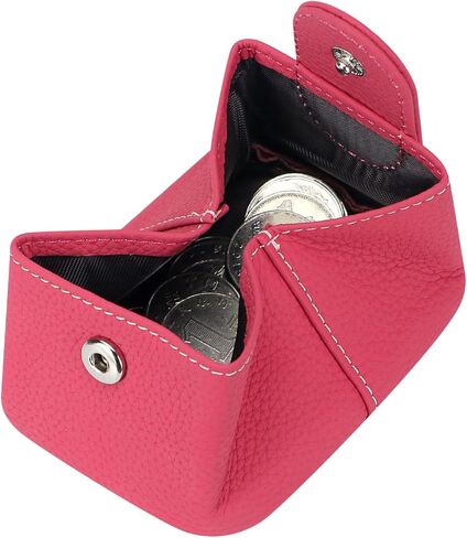 Royal Bagger RFID Mini Genuine Cow Leather Coin Purse for Women - Small Wallet Pouch for Keys, Earphones & Essentials 5603 (Watermelon Red) in Saudi Arabia