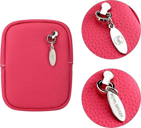 Royal Bagger RFID Mini Genuine Cow Leather Coin Purse for Women - Small Wallet Pouch for Keys, Earphones & Essentials 5603 (Watermelon Red) in Saudi Arabia