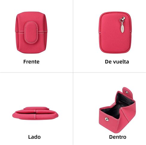 Royal Bagger RFID Mini Genuine Cow Leather Coin Purse for Women - Small Wallet Pouch for Keys, Earphones & Essentials 5603 (Watermelon Red) in Saudi Arabia