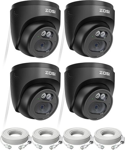 ZOSI 5MP 3K C296 Aurora Lux Plug-in Wired Wi-Fi 6 Security Camera, PT Wireless Camera with Auto Track, AI Person Detect, True Full Color Night, Smart Light & Siren Alert, 2-Way Audio, Local Storage in Saudi Arabia