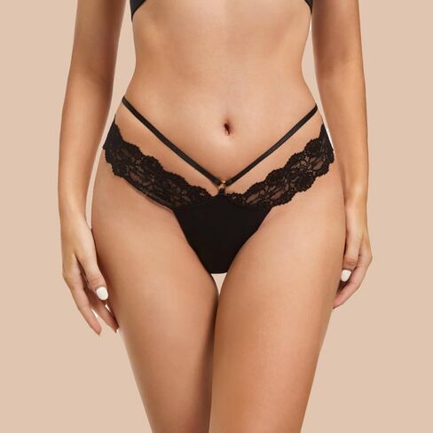 Womens Thong Underwear, Sexy Panties for Women, Lace Bikini No Show Ladies G String Thongs Breathable Comfortable in Saudi Arabia