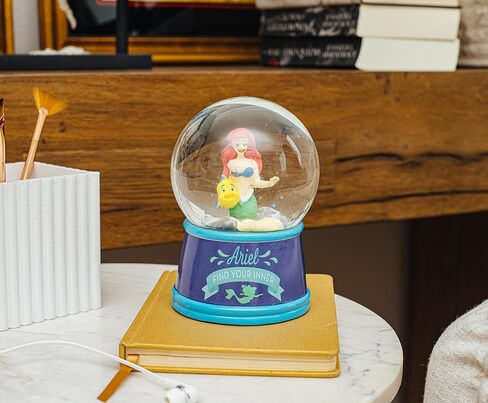 Disney The Little Mermaid Ariel and Flounder Light-Up Snow Globe with Swirling Glitter Display | 6 Inches Tall in Saudi Arabia