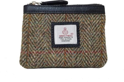 Authentic Harris Tweed Coin Purse Vegan Leather Slim Card Pocket Scottish Design Dimensions: 3.34" x 4.92" x 0.39 (Sky Blue) in Saudi Arabia
